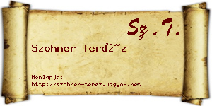 Szohner Teréz névjegykártya